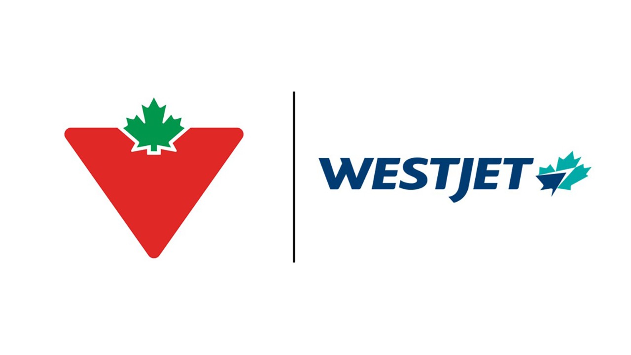 Canadian Tire + WestJet logo lockup