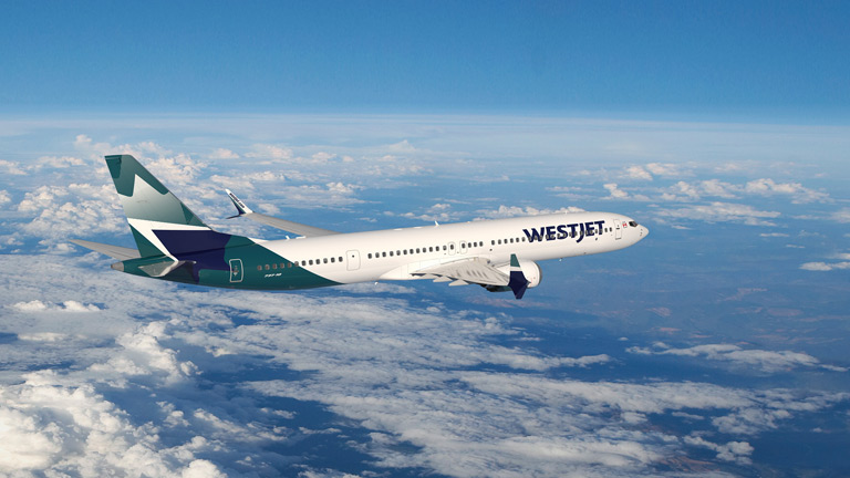 WestJet Boeing 737 Max 10 air to air