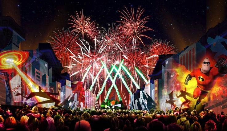 Concept art for firework display based on The Incredibles
